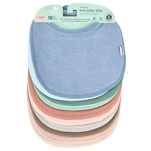 Green Sprouts, Salopete uscate de zi cu zi, 3-12 luni, multicolore, pachet de 10