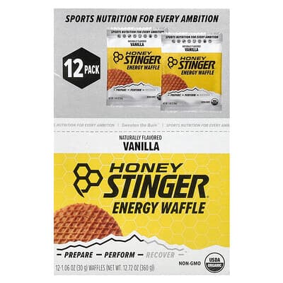 Honey Stinger, Energy Waffle, vanilie, 12 vafe, 1,06 oz (30 g) fiecare