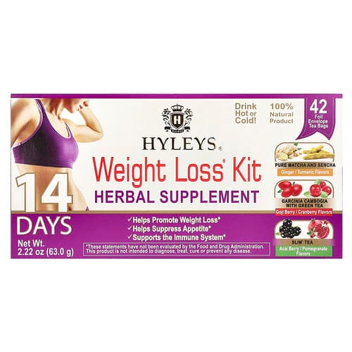 Hyleys Tea, Kit de slăbit pentru 14 zile, 42 plicuri de ceai, 2,22 oz (63 g)