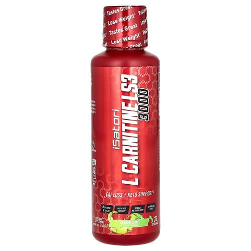 Isatori, L-Carnitine LS3 3000, Lămâie Lime, 3.000 mg, 16 fl oz (480 ml)