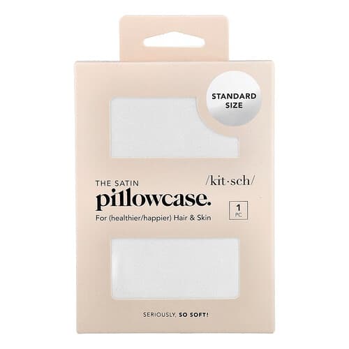 Kitsch, Fata de perna din satin, dimensiune standard, fildes, 1 fata de perna