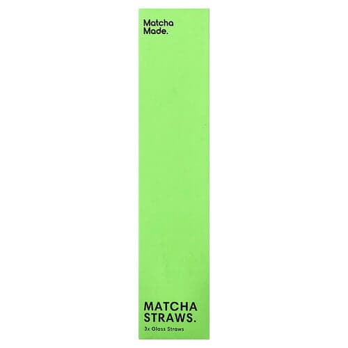 Morning Made, Matcha Glass Straws, 3 Straws