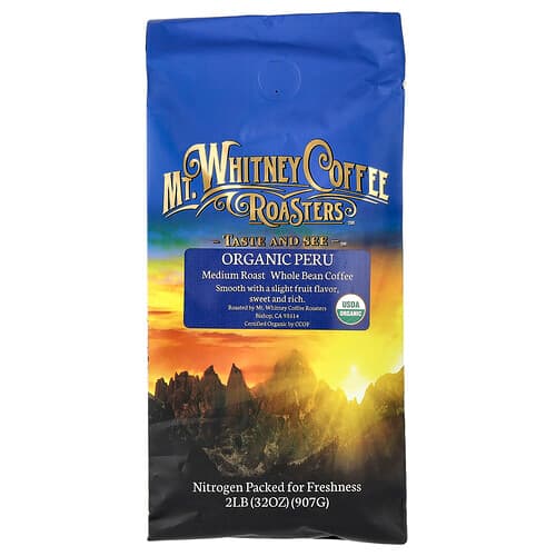 Mt. Whitney Coffee Roasters, Peru organic, cafea cu boabe întregi, prăjire medie, 32 oz (907 g)