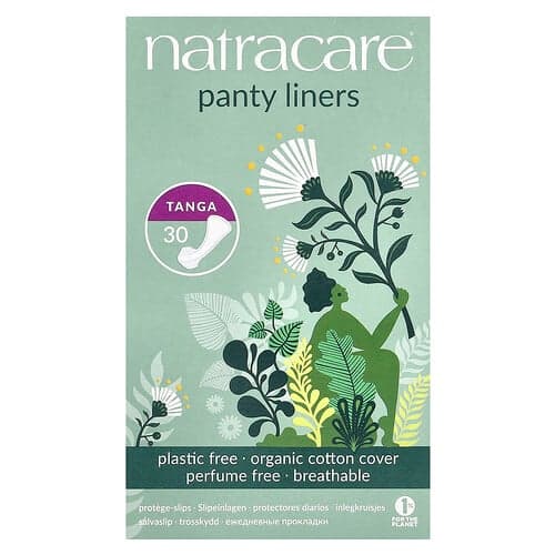 Natracare, Căptușeli pentru chiloți, husă din bumbac organic, Tanga, 30 căptușeli