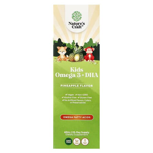 Nature's Craft, Copii Omega 3 + DHA, ananas, 2 fl oz (60 ml)