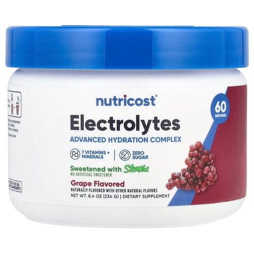 Nutricost, Electroliți, complex de hidratare avansată, struguri, 8,4 oz (234 g)