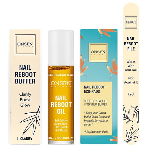 Onsen Secret, Nail Reboot Kit with Oil , 7 Piece Kit