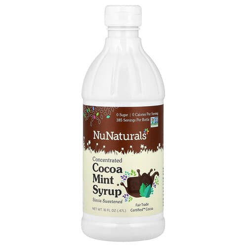NuNaturals, Sirop concentrat de mentă de cacao, 16 fl oz (0,47 l)