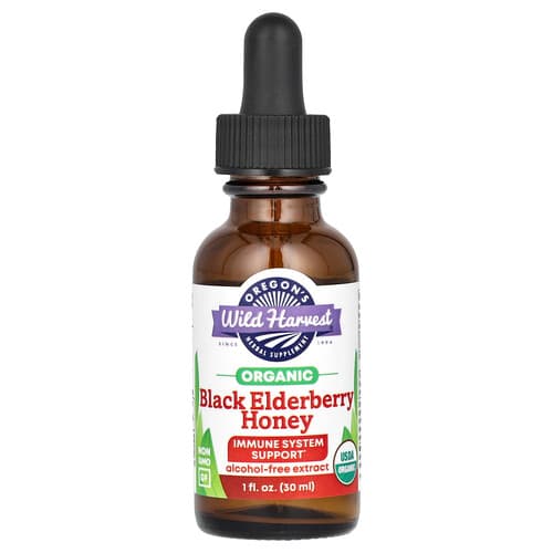 Oregon's Wild Harvest, Miere de soc neagră organică, fără alcool, 1 fl oz (30 ml)
