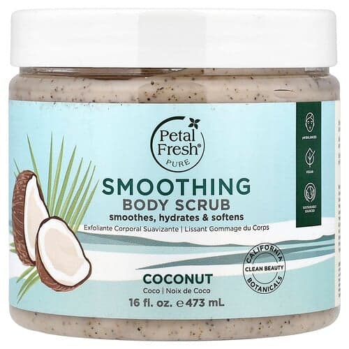 Petal Fresh, Pure, Smoothing Body Scrub, Coconut, 16 fl oz (473 ml)
