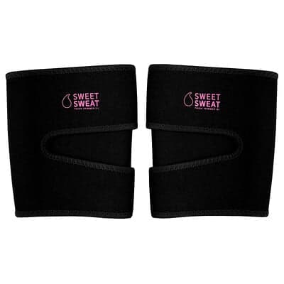 Sports Research, Sweet Sweat®, tuns pentru coapsă, mediu, negru și roz, 1 pereche