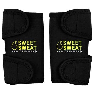 Sports Research, Sweet Sweat®, tuns brațe, mediu, negru și galben, 1 pereche