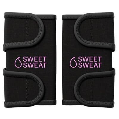 Sports Research, Sweet Sweat®, tuns brațe, mediu, negru și roz, 1 pereche