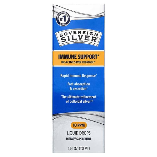 Sovereign Silver, Bio-Active Silver Hydrosol ™ Immune Support, Liquid Drops, 4 fl oz (118 ml)