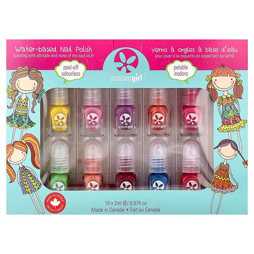 SuncoatGirl, Water-Based Nail Polish Kit, Party Palette, 12 Piece Kit