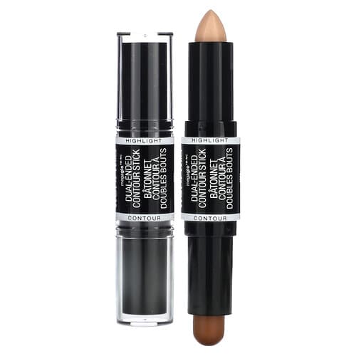 wet n wild, MegaGlo, Stick de contur cu două capete, mediu/brun, 0,28 oz (8 g)