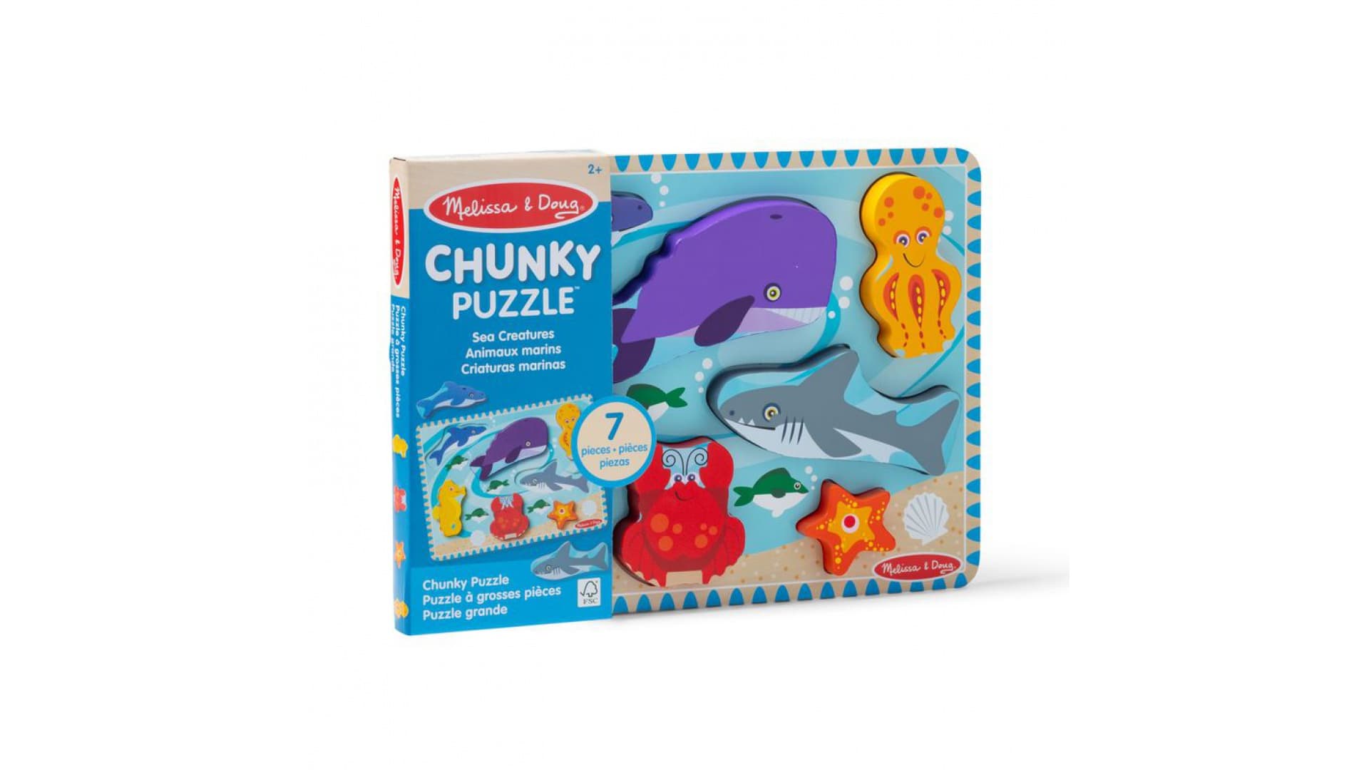 Puzzle din lemn Melissa & Doug cu animale marine