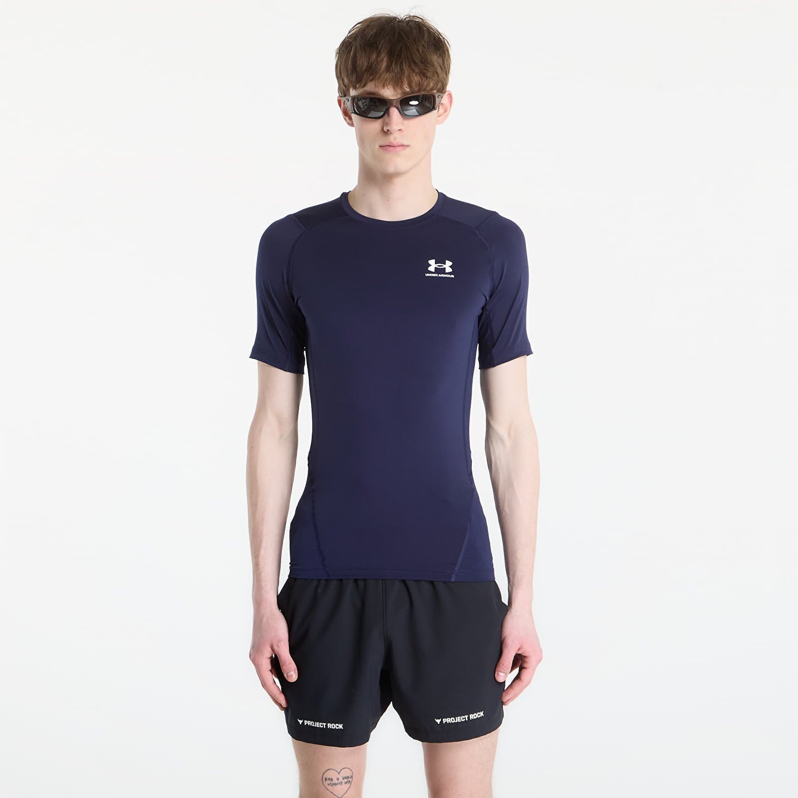 Tricou Under Armour Hg Armour Comp SS Midnight Navy/ White XXL