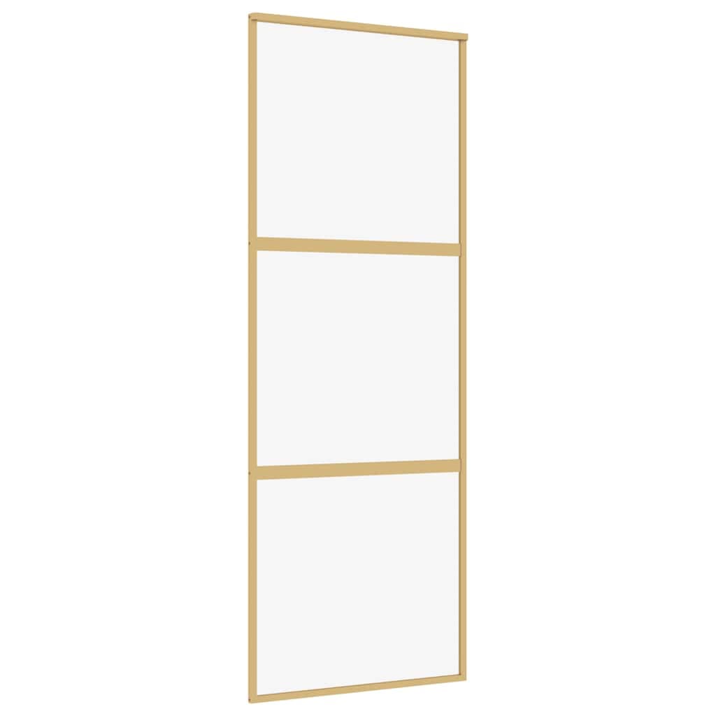 vidaXL Ușă glisantă auriu 76x205 cm sticlă ESG transparentă/aluminiu