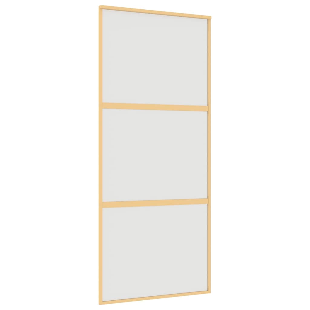 vidaXL Ușă glisantă, auriu, 90x205 cm, sticlă ESG mată și aluminiu