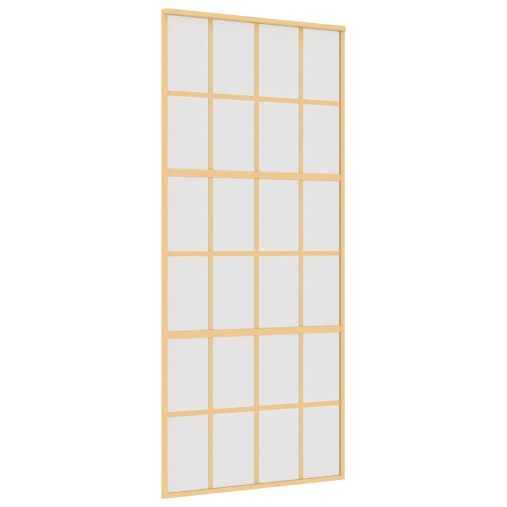 vidaXL Ușă glisantă, auriu, 90x205 cm, sticlă ESG mată și aluminiu