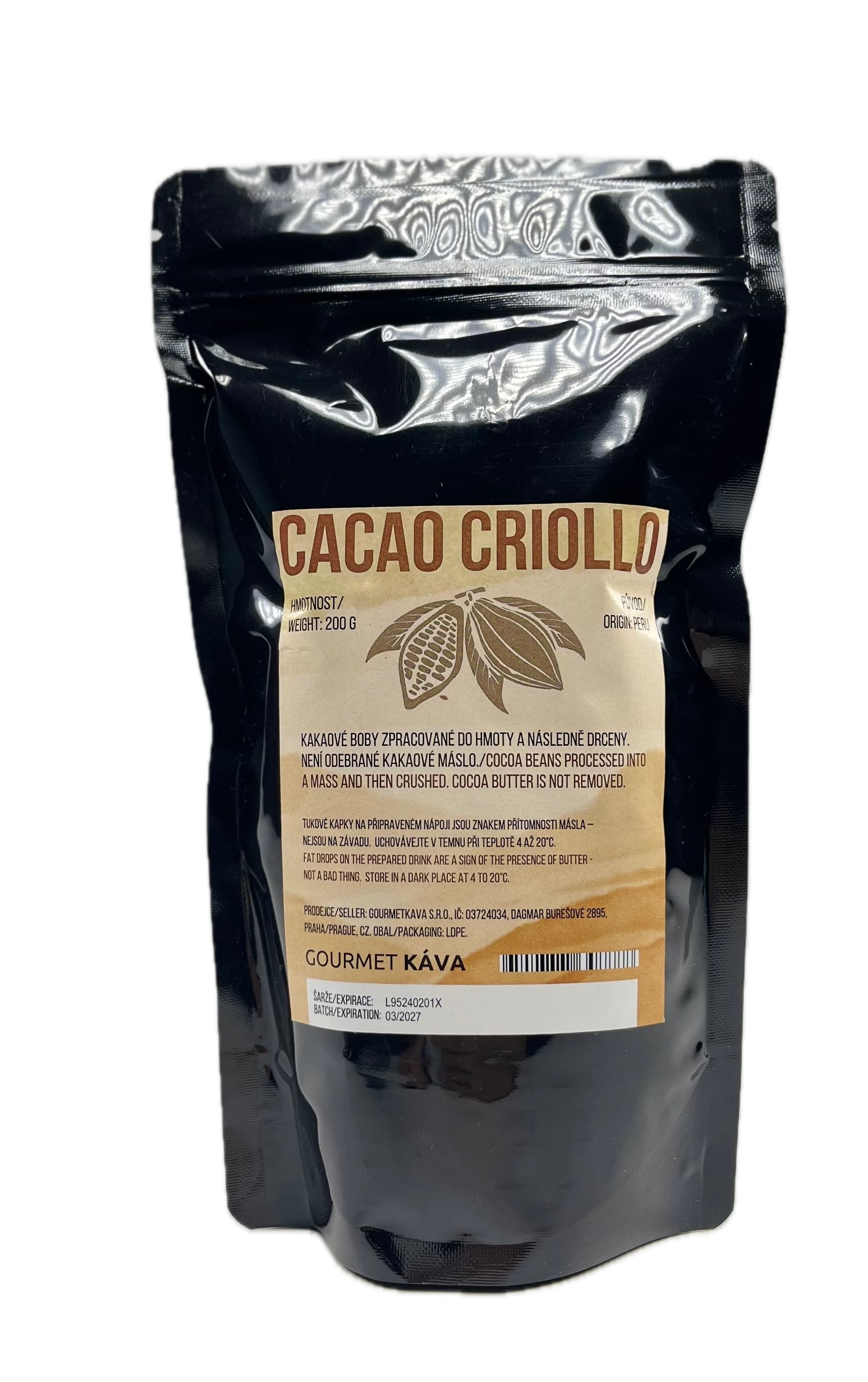 Ceremonial cacao Criollo bucăți 200g