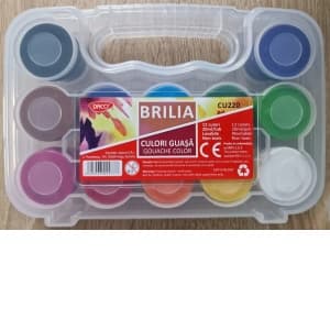 Acuarele Guase 12 culori Brilia CU220