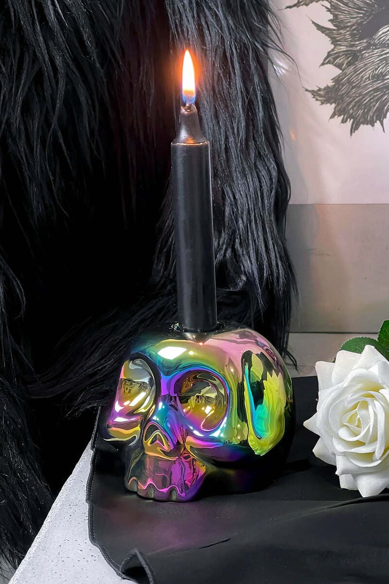 Suport de lumânare KILLSTAR - Rainbow Skulls - Aura