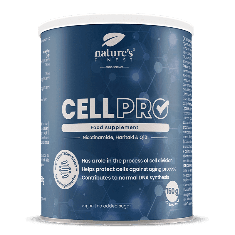 Nature's Finest Cell PRO | băutură pentru longevitate | niacină, CoQ10, haritaki + vitamina C