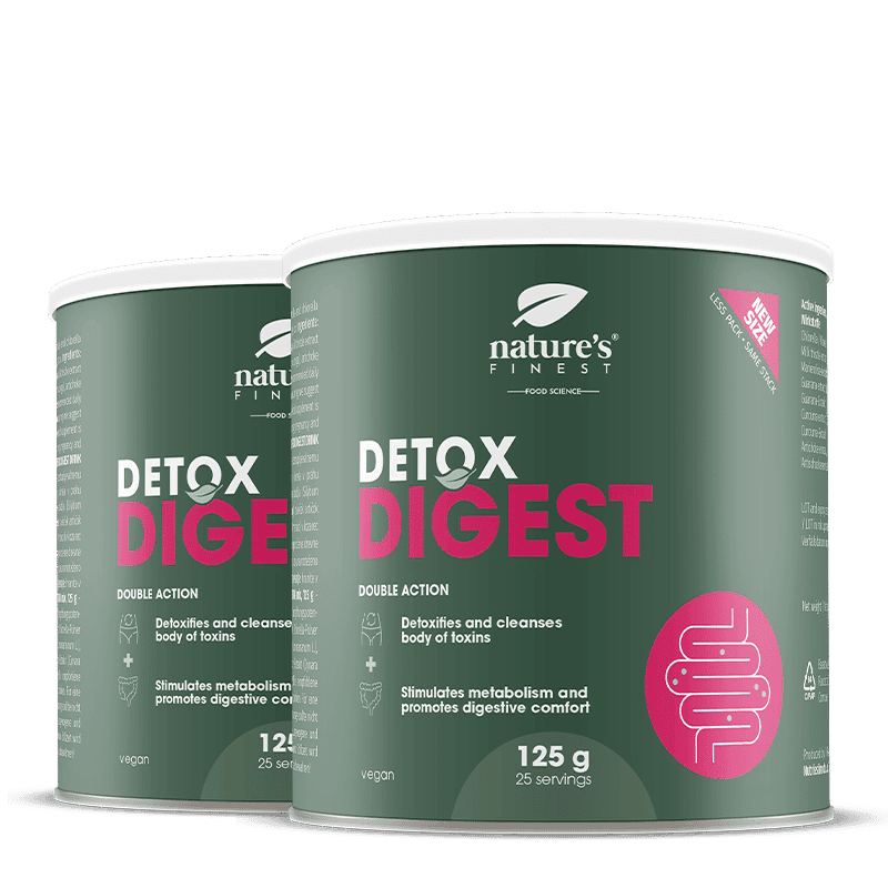 Nature's Finest Detox Digest | suport digestie + detox hepatic | chlorella, armurariu, anghinare + curcuma pentru o stare mai ușoară
