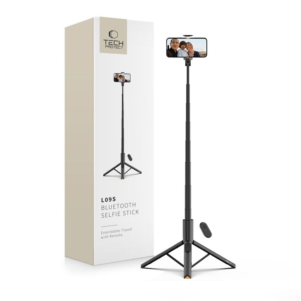 TECH-PROTECT L09S Selfie stick cu trepied BLACK