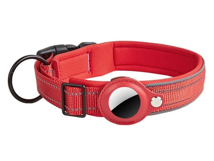 PROTEMIO GLOWY PAW Zgardă reflectorizantă pentru Apple AirTag DIMENSIUNE: M - roșu