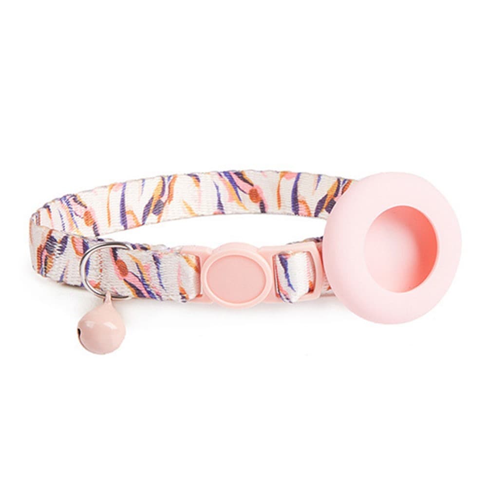 PROTEMIO JINGLY PAW Zgardă cu clopoțel și carcasă pentru Apple AirTag PINK