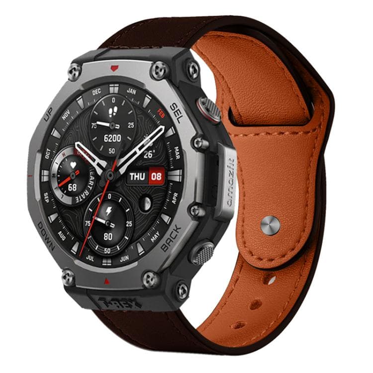 xDfind LEATHER Curea din piele maro închis pentru Amazfit T-Rex 3