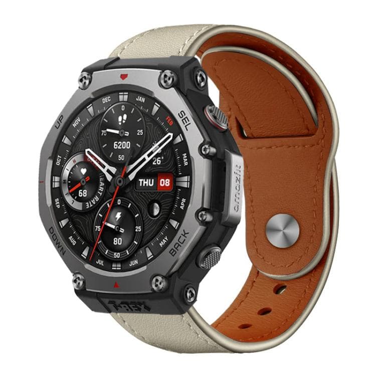 xDfind LEATHER Curea din piele bej pentru Amazfit T-Rex 3