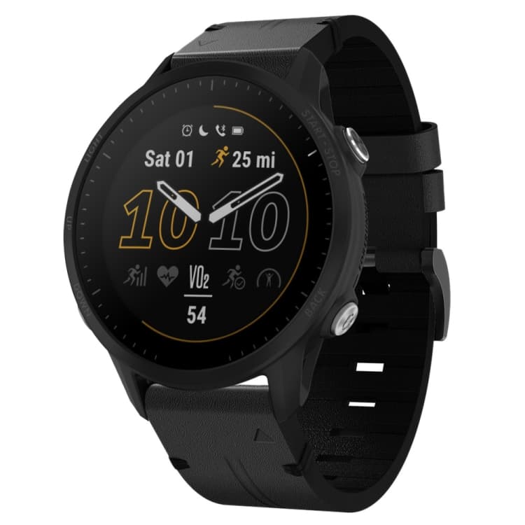 LEATHER Curea de piele neagră pentru Garmin Forerunner 955