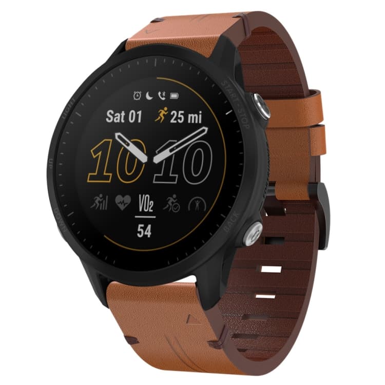 LEATHER Curea din piele maro închis pentru Garmin Forerunner 955