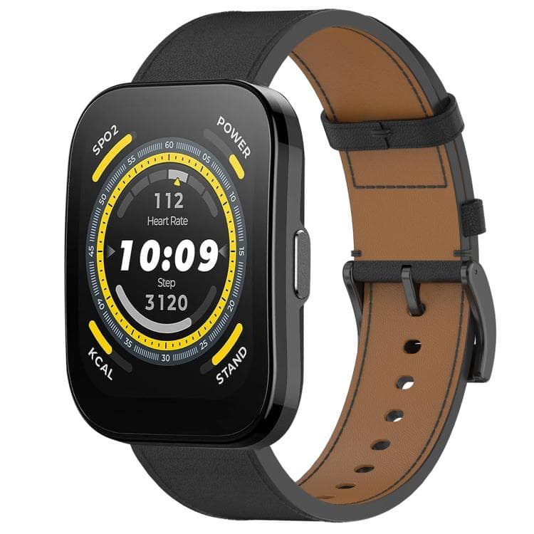 LEATHER Curea de piele pentru Amazfit Bip 5 / Bip 5 Unity negru