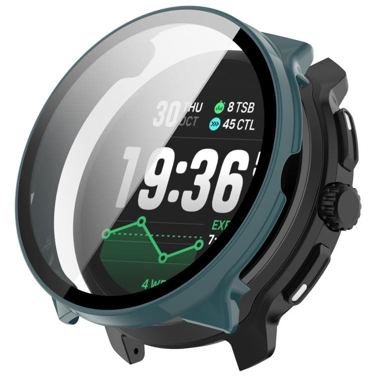 PC FULL COVER Plastic husă cu sticlă pentru Suunto Race 2 verde