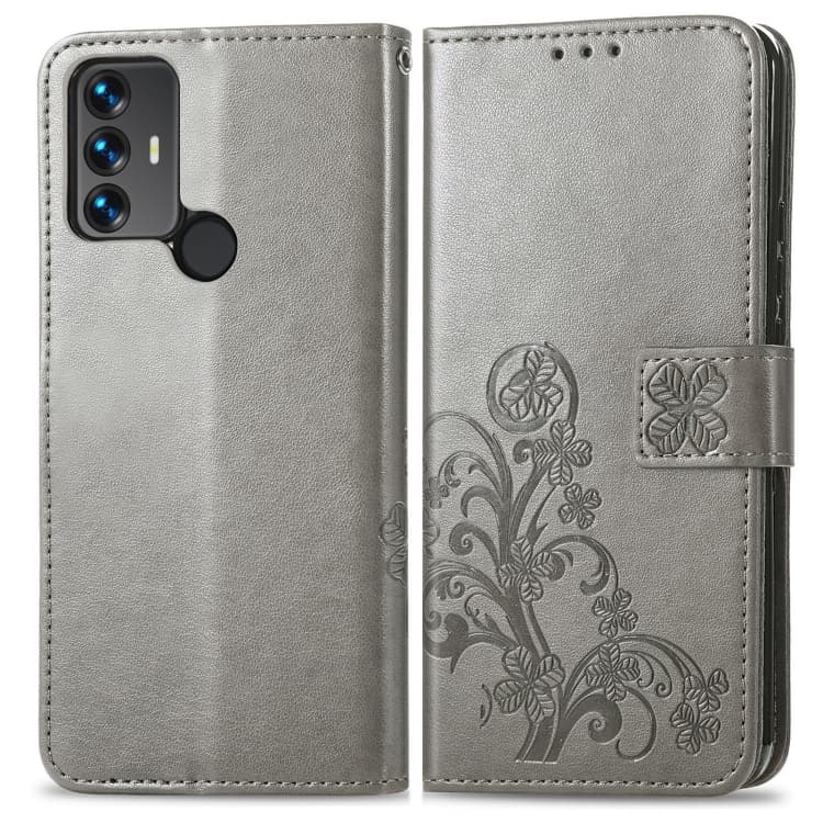 ART Husă portofel TCL 30 SE / TCL 306 FLOWERS gri