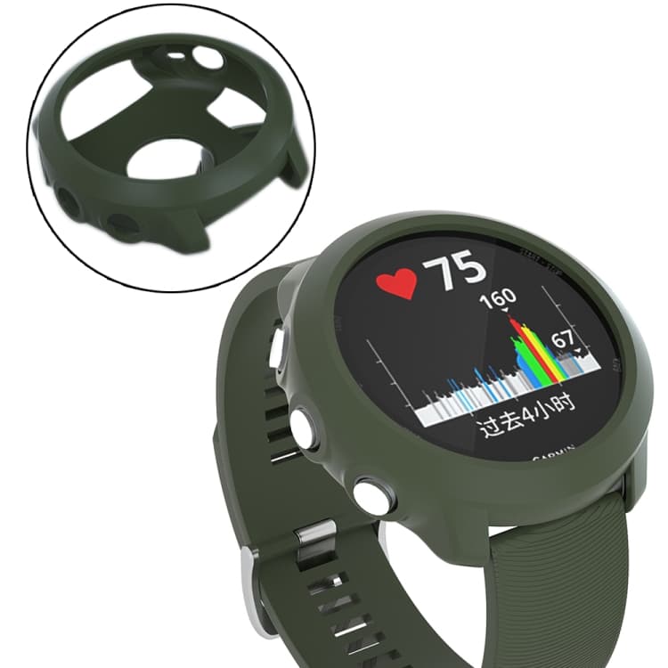 TPU HALF COVER Carcasă pentru Garmin Forerunner 645 verde închis