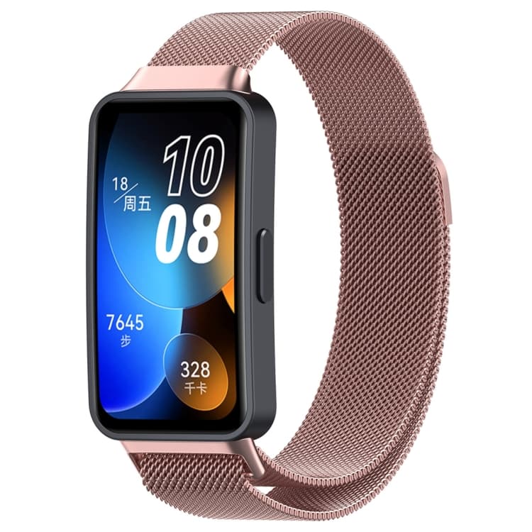 MILANESE Huawei Band 10 / Band 9 / Band 8 curea metalică roz