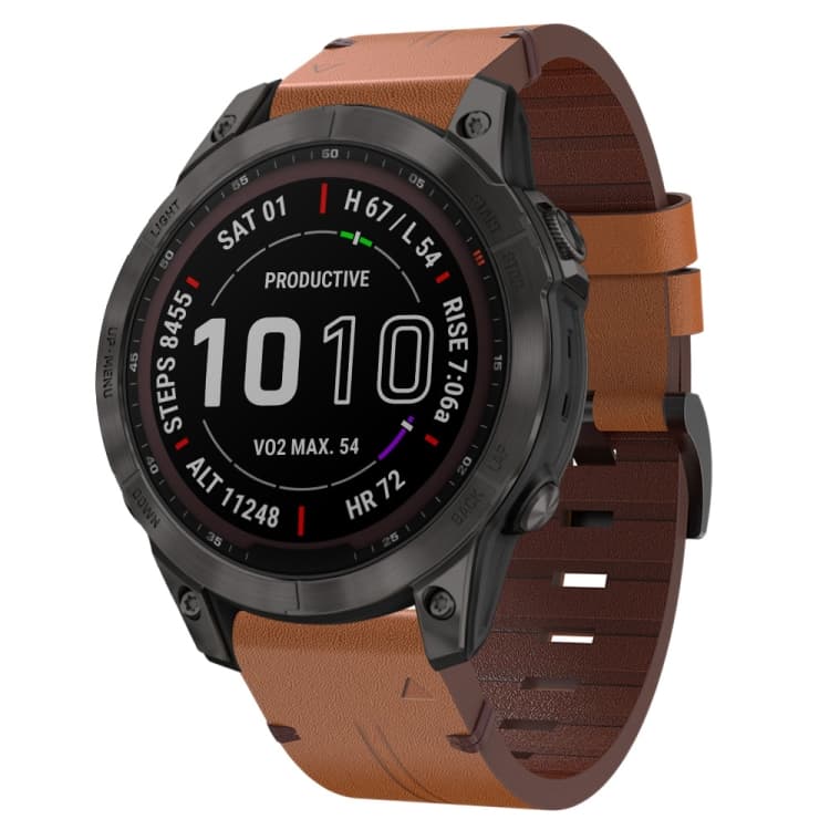 LEATHER Curea din piele Garmin Fenix 7 / 7 Solar / 7 Sapphire brown