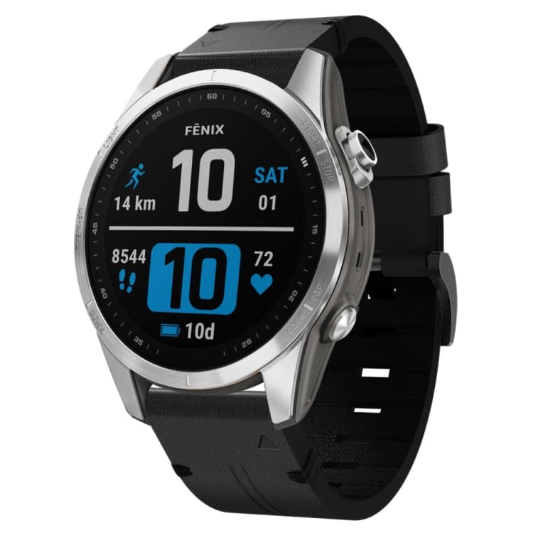 LEATHER Curea din piele pentru Garmin Fenix 7S / 7S Pro / 7S Solar / 7S Sapphire negru