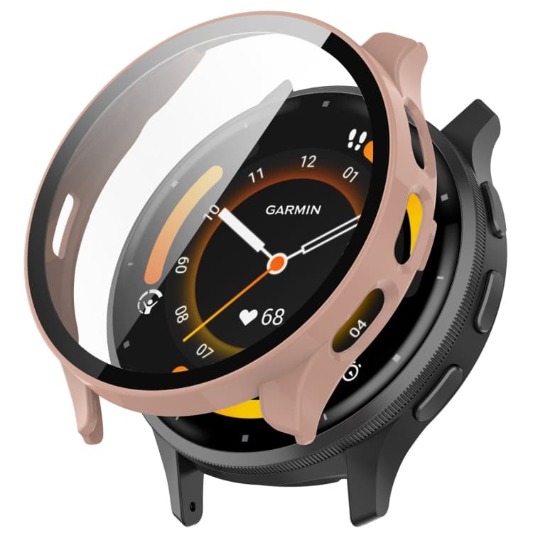 CAPAC COMPLET PC Husa din plastic cu sticla pentru Garmin Venu 3S roz