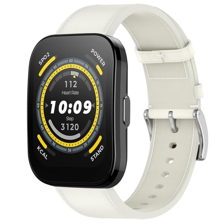 LEATHER Curea din piele pentru Amazfit Bip 5 / Bip 5 Unity alb