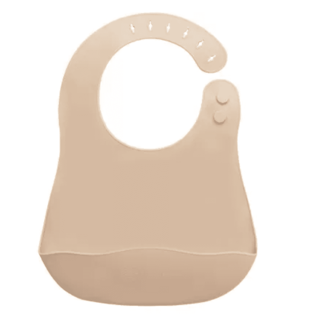 Baveta din silicon cu buzunar, 6 luni+, Bubble Beige, Appekids