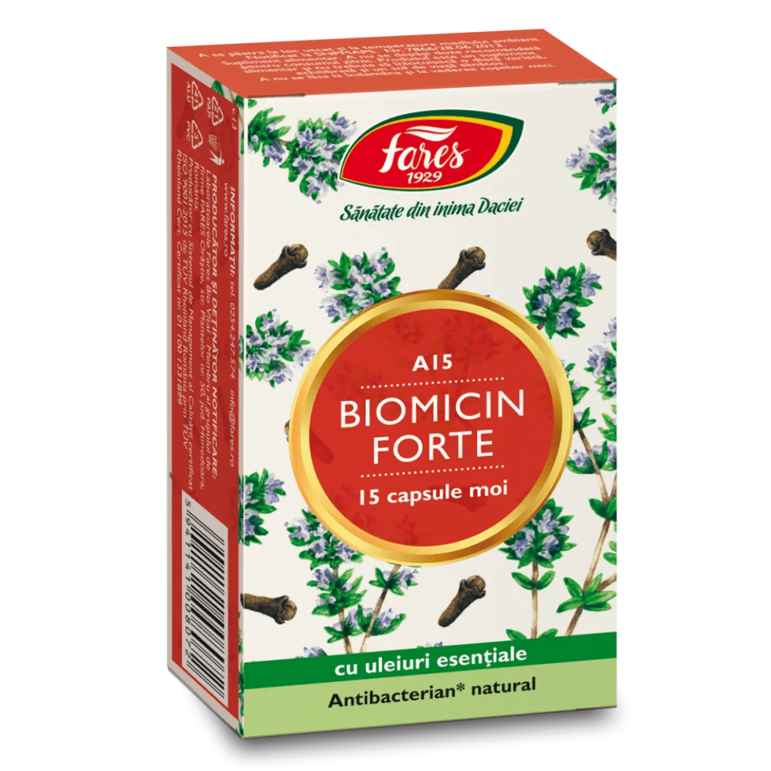 Biomicin Forte, 15 capsule moi, Fares