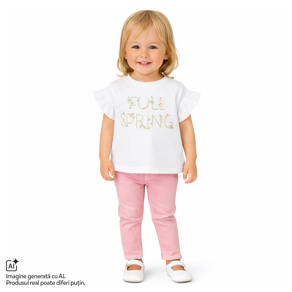 Tricou copii Chicco, Alb cu model, 01578-70MC