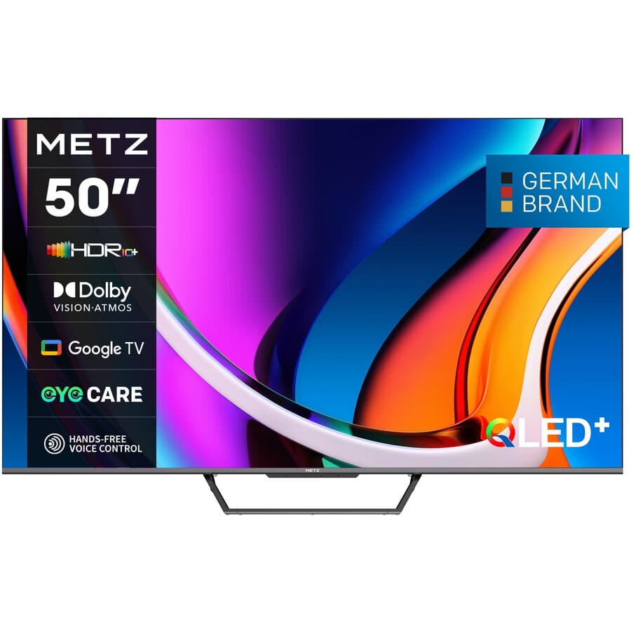 Televizor METZ QLED 50MQD7500, 126 cm, Smart Google TV, 4K Ultra HD, Clasa F, Negru
